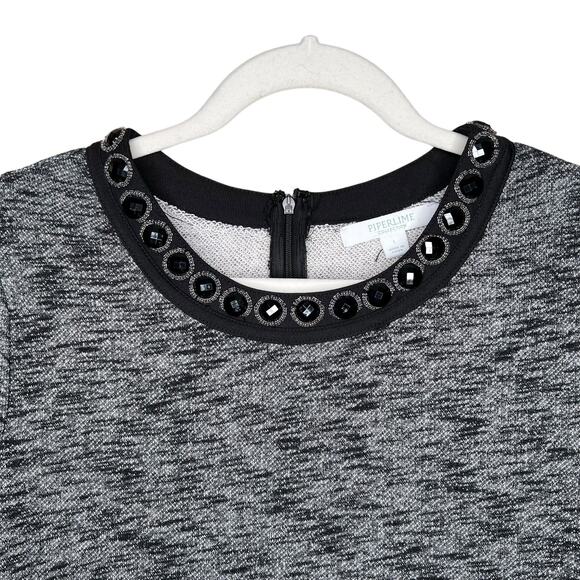 Piperlime Short Sleeved Top Jeweled Collar Size Medium - Picture 2 of 8